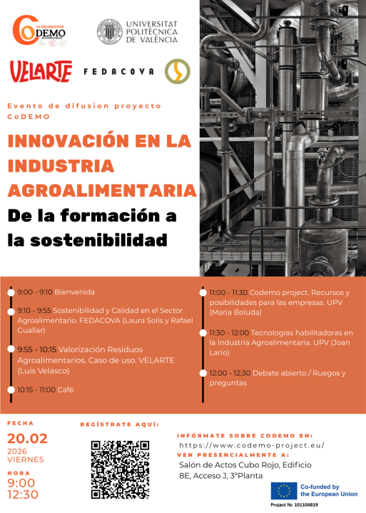 Evento de Difusión Proyecto CoDEMO: INNOVACIÓN EN LA INDUSTRIA AGROALIMENTARIA, de la formación a la sostenibilidad